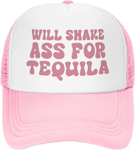 Put It On My Husband's Tab Drinking Trucker Hat - Funny Pink Trucker Hat for Women and Men