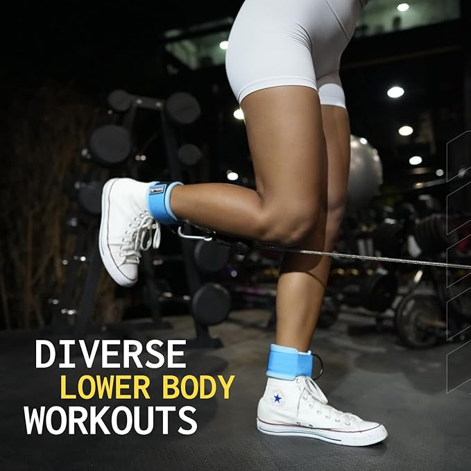 Ankle Straps for Working Out - Revitalize Your Lower Body Sculpting with Comfortable and Durable Ankle Strap for Cable Machine Pair - LiteMotion by FIGHTECH