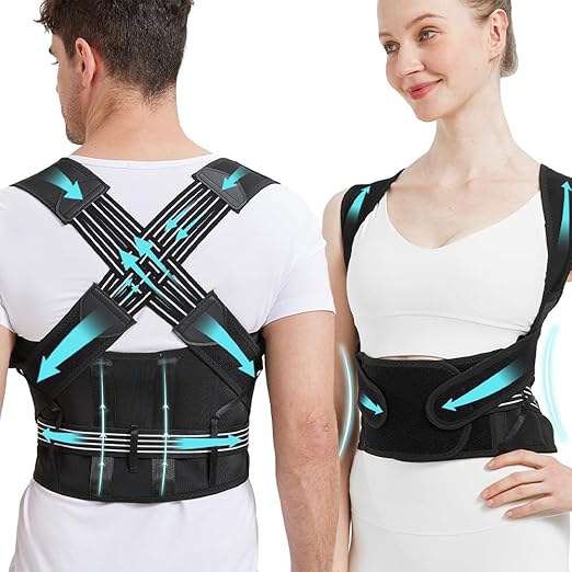 Back Brace Posture Corrector for Women and Men, Upgraded Full Back Brace Support, Adjustable Shoulder Back Support, Upper and Lower Back Pain Relief - Scoliosis, Hunchback, Hump, Thoracic, Spine Corrector (XXX-Large)