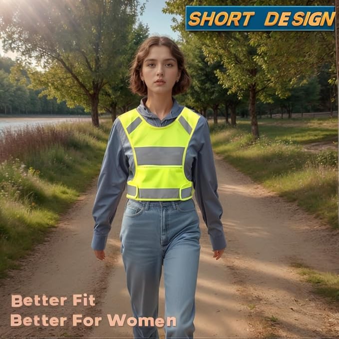Reflective Vest Safety Running Gear with Pocket,High Visibility for Running,Biking,Walking,Women & Men