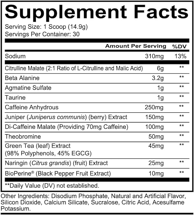REDCON1 Total War Pre Workout Powder, Green Apple - Fast Acting Caffeinated Preworkout for Men + Women with Beta Alanine - Contains Citrulline Malate for Increased Pump, Blood Flow (30 Servings)