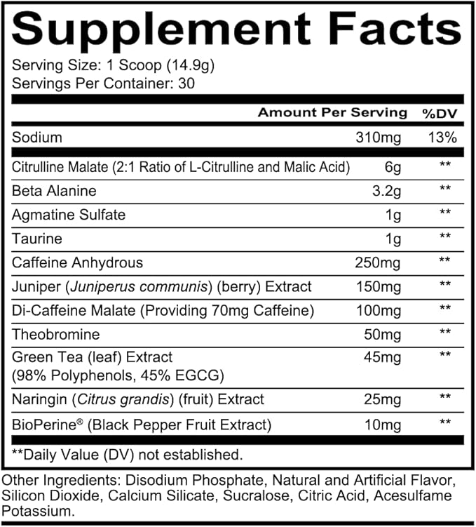 REDCON1 Total War Pre Workout Powder, Cherry Lime - Endurance, Alertness, Pump Boosting Citrulline Malate & Beta Alanine - Fast Acting, Caffeinated Preworkout for Men & Women (15 Servings)