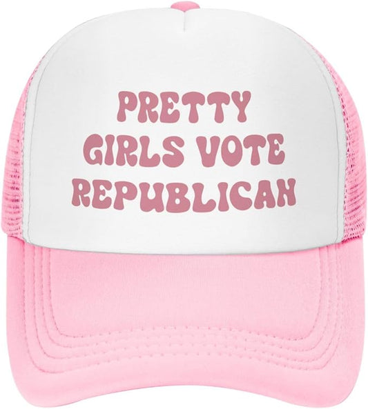 Put It On My Husband's Tab Drinking Trucker Hat - Funny Pink Trucker Hat for Women and Men