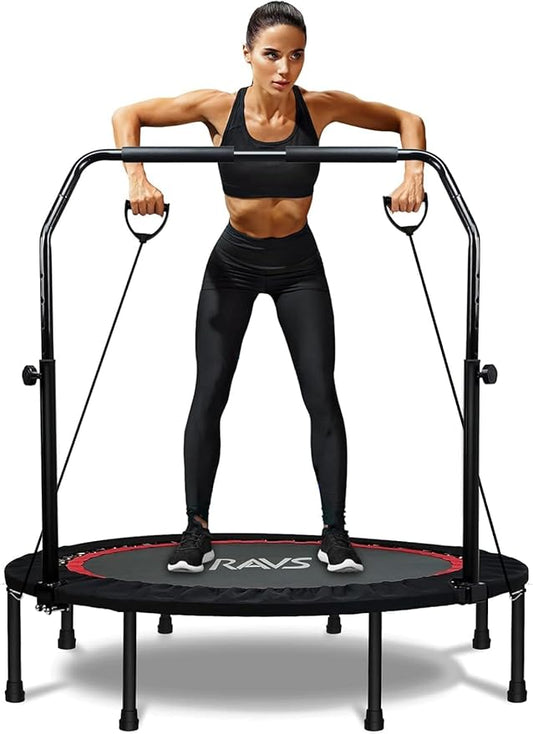 RAVS Mini Trampoline for Kids Adults 40"/48" Foldable 5 Levels