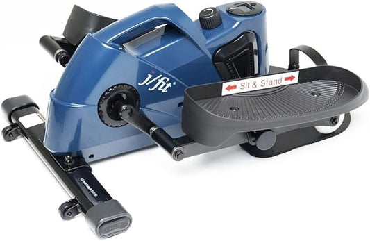 JFIT Mini Elliptical – Under Desk & Standing Workout, Compact, Quiet, Adjustable Resistance, LCD Monitor for Progress Tracking