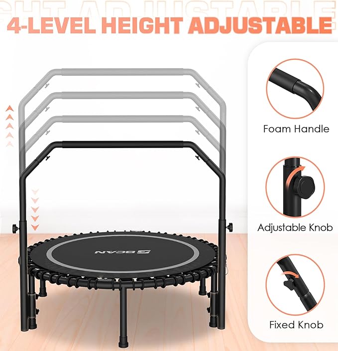 BCAN 450/550 LBS Foldable Mini Trampoline 40"/48" Fitness