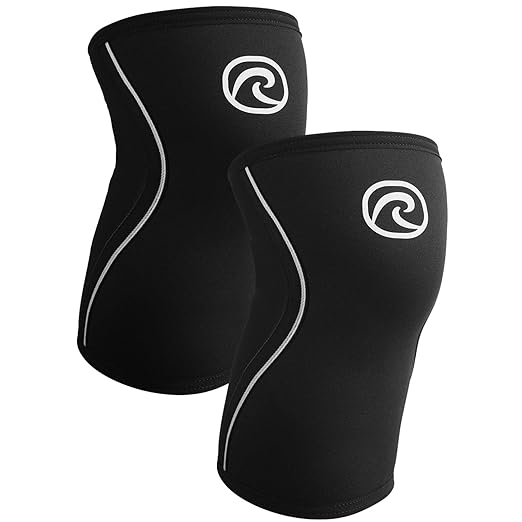 Rehband Knee Sleeve 3mm Neoprene, Lightweight Knee Brace for Endurance and Ball Sports, Unisex Compression Starter Knee-Sleeves, Breathable Running Knee Support, Colour:Black - 1 Pair, Size:Small