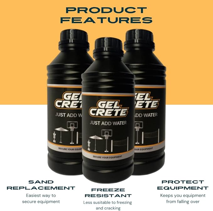 Polymer for Anchoring Down Basketball Goals, Freestanding Punching Bag, Outdoor Umbrella, Volleyball Nets, Etc. JUST ADD Water - Replaces Sand & Sandbags for Bases 16 oz
