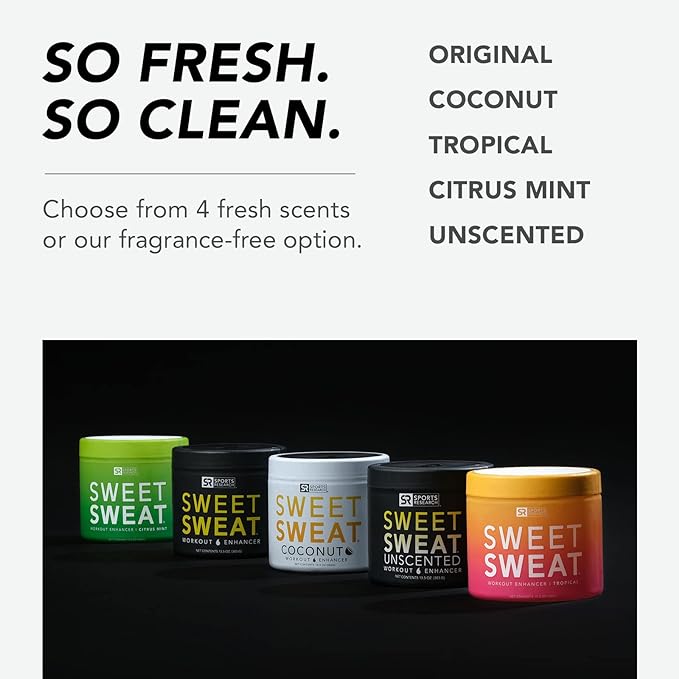 Sweet Sweat 'Workout Enhancer' Gel - Maximize Your Exercise & Sweat Faster - 13.5oz Jar (Tropical Scent)