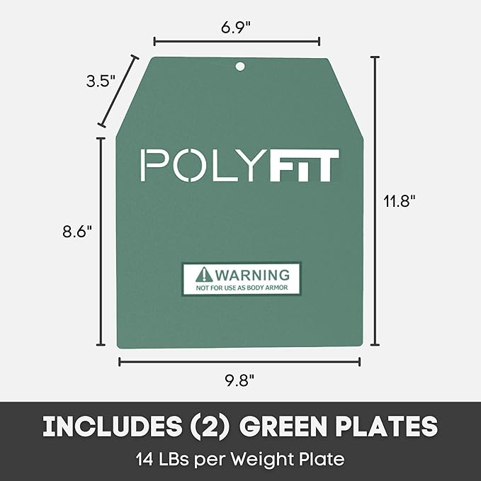 Weight Vest Plates - Weighted Plates for Strength 4lb, 6lb, 6lb, 9lb, 9lb, 14lb, 14lb, 19lb 19lb Pairs