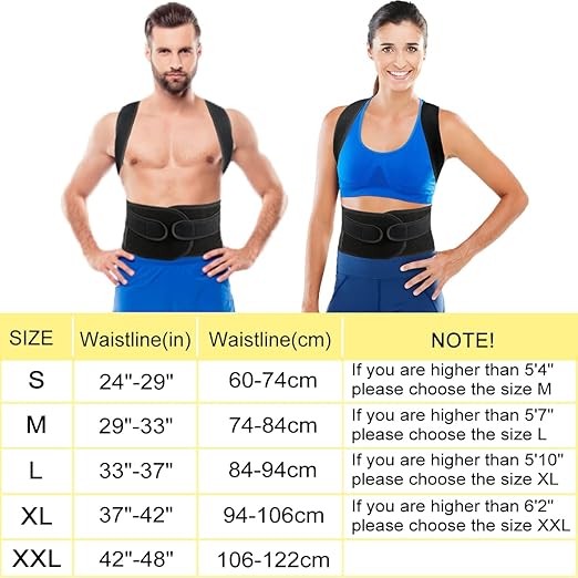Posture Corrector for Women and Men, Back Brace Adjustable Back Straightener Support for Upper Back, Scoliosis and Hunchback Correction, Improves Posture and Pain Relief L(33"-37")