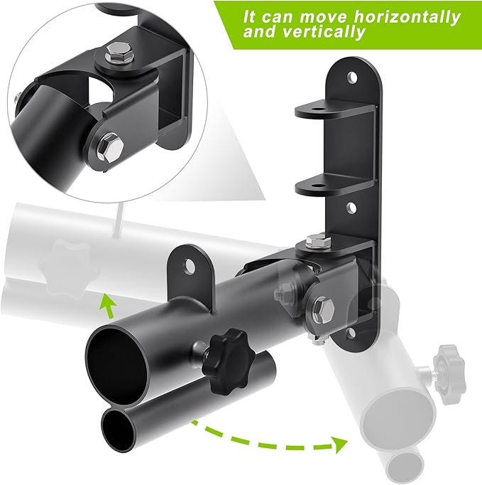 Kipika Wall Mount Landmine Attachment for 1" Standard Bar and 2" Olympic Bars - Heavy Duty T-Bar Row Platform with Swivel - Ideal for Home Gym Workouts