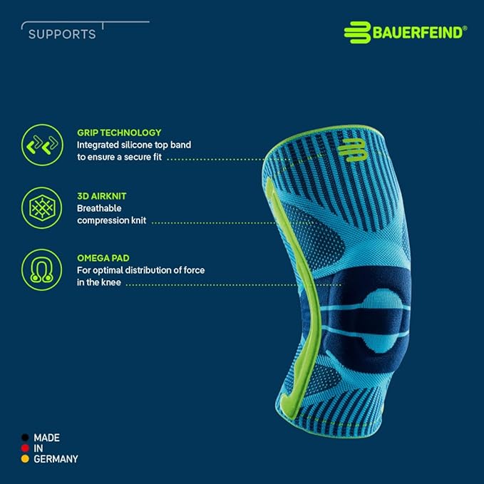 Bauerfeind Sports Knee Support - Knee Brace for Pain Relief and Stabilization - Patellar Knee Pad for Enhanced Support - Targeted Compression - Lightweight & Durable