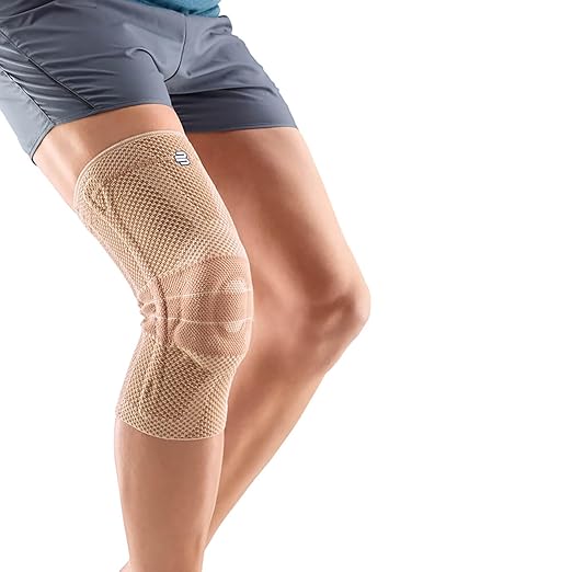 Bauerfeind GenuTrain Knee Support Brace (New Version) - Targeted Support for Pain Relief & Stabilization for Weak, Swollen & Injured Knees & Arthritis - Size 3C, Comfort - Color Nature