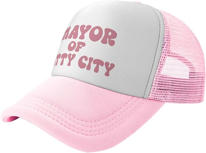 Put It On My Husband's Tab Drinking Trucker Hat - Funny Pink Trucker Hat for Women and Men