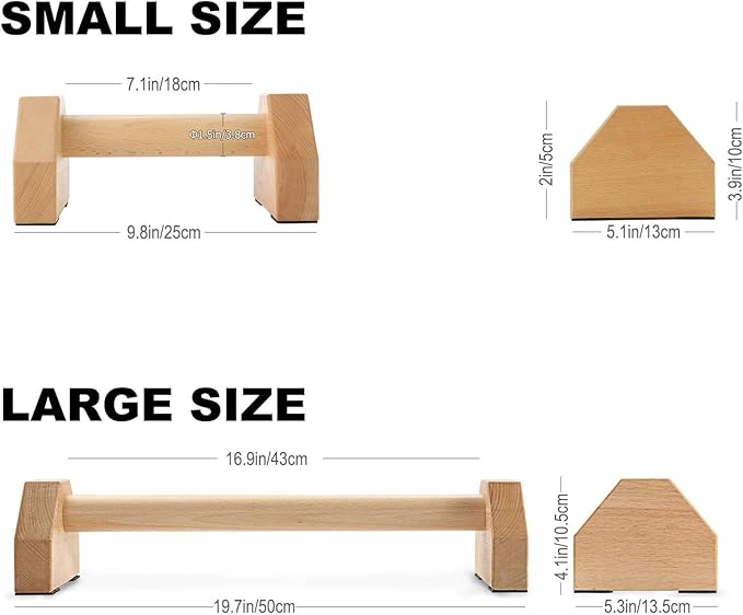 Pushup Stands - Wooden Push Up Bars Gym