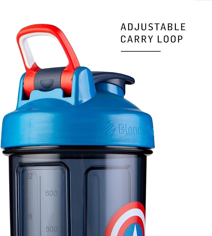 BlenderBottle Marvel Shaker Bottle Pro Series Perfect for Protein Shakes and Pre Workout, 28-Ounce, Captain Marvel