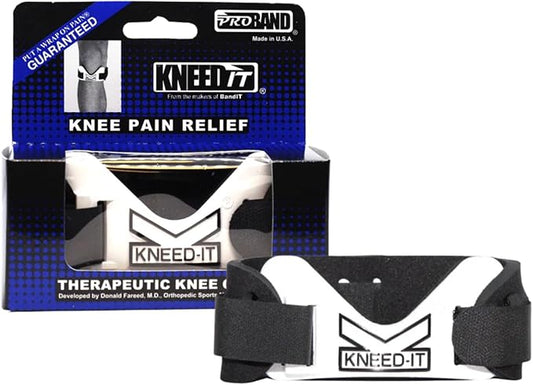 PROBAND - KneedIT - Compression Band for Knee Pain Relief - Helps Relieve Pain & Swelling - For Arthritis, Tendinitis, Osteoarthritis, Runner’s Knee, Jumper's Knee & More - Latex-Free