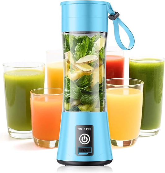 Portable Blender for Smoothies & Shakes - Cordless Personal Size Blender with 6 Blades, 380Ml Juice Cup, Lightweight & Rechargeable, Freshly Squeezed for Picnic/Sprots/Office
