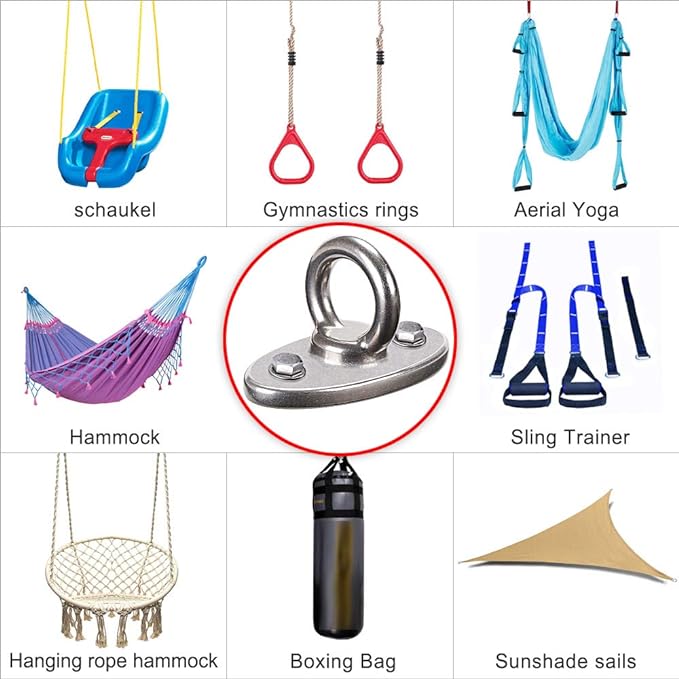BeneLabel Wall Ceiling Mount Bracket for Suspension Strap Trainer, 2800lb Capacity, Body Weight Strength Training Systems, Aerial Yoga Swing, Resistance Band,Hammock,Battle Rope, Boxing Equipment