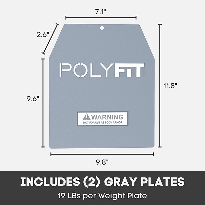 Weight Vest Plates - Weighted Plates for Strength 4lb, 6lb, 6lb, 9lb, 9lb, 14lb, 14lb, 19lb 19lb Pairs