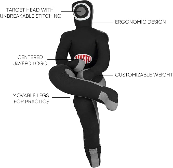 Jayefo Beast 58 BJJ Brazilian JIU Jitsu Wrestling Dummy for Grappling-Submission-Mixed Martial Arts-MMA-Training Punching Throwing Boxing Bag Practice Karate Judo.
