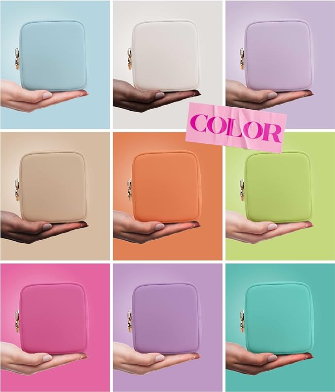 BE MINE Valentine Makeup Bag Travel Cosmetics Pouch and Toiletry Bag, Nylon Zipper Pouch Purse, Cute Make Up Organizer Storage Tote for Women Girls, Travel Skincare Case, Small Makeup Bags, White