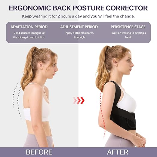 Back Brace Posture Corrector for Women and Men,Adjustable Shoulder Straightener,Used for correcting posture and scoliosis