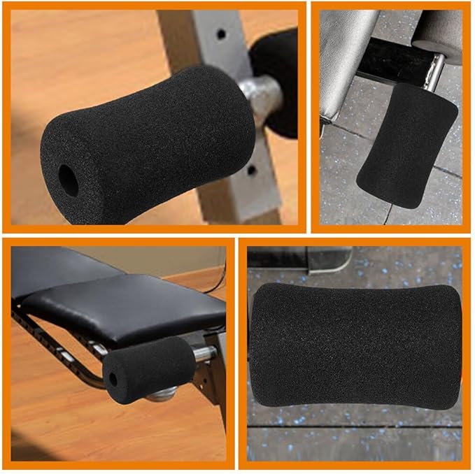 Totority 4 Pcs Foam Foot Pads Roller Cover for Home Gym Exercise Machine Equipment Replacement Pads for Leg Extension Weight Bench (5.31X2.95X2.95in)