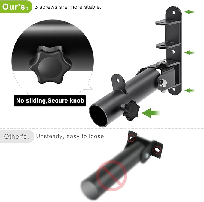 Kipika Wall Mount Landmine Attachment for 1" Standard Bar and 2" Olympic Bars - Heavy Duty T-Bar Row Platform with Swivel - Ideal for Home Gym Workouts