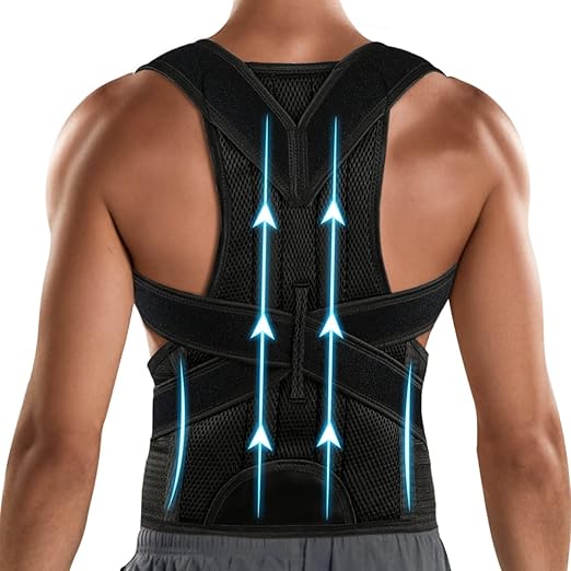 PAZAPO Posture Corrector for Men&Women - Back Brace for Lumbar Support and Upright - Breathable Back Straightener Corrector Posture Improve Neck,Shoulder Pain Relieve,(Large(33-37 Inch))