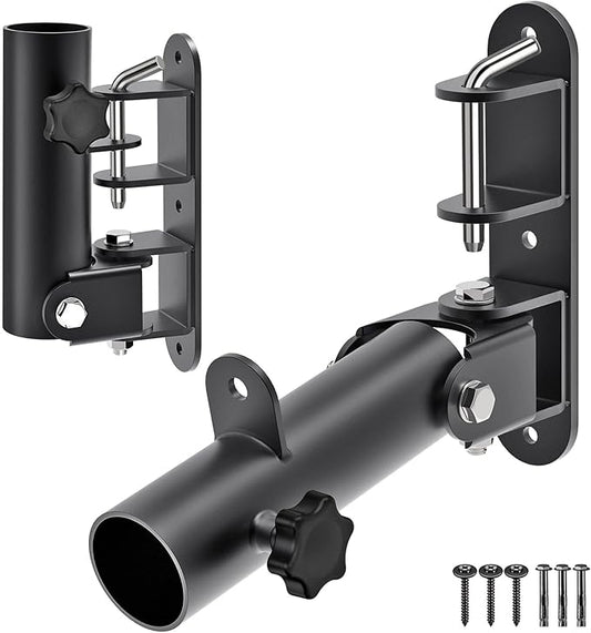 Kipika Wall Mount Landmine Attachment for 1" Standard Bar and 2" Olympic Bars - Heavy Duty T-Bar Row Platform with Swivel - Ideal for Home Gym Workouts