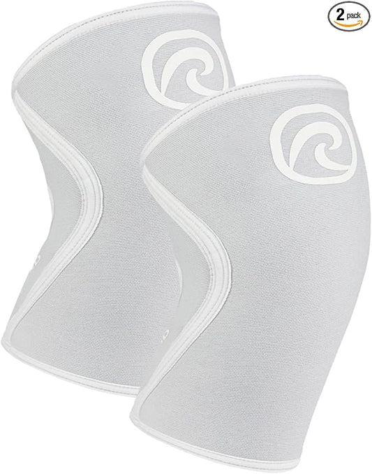 Rehband 5mm Knee Sleeves for Functional Training, Cross-Training & Powerlifting, Weightlifting Knee Support made of Neoprene, Unisex, Colour:Arctic/White - 1 Pair, Size:Small