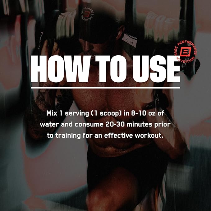 Bare Performance Nutrition BPN Flight Pre Workout, Supports Energy and Mental Focus, Improved Endurance & Muscle Pumps with CarnoSyn® Beta Alanine, Blue Raspberry, 30 Servings