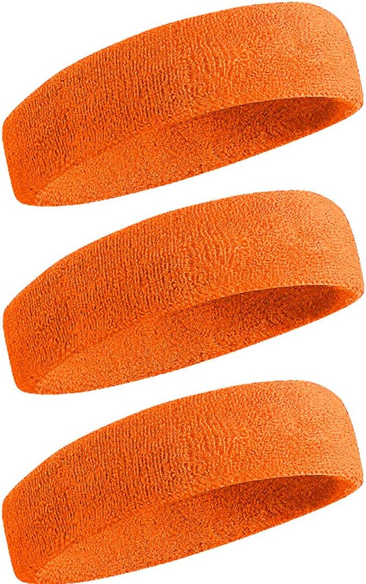 BEACE Sweatbands Sports Headband for Men & Women - Moisture Wicking Athletic Cotton Terry Cloth Sweatband for Tennis, Basketball, Running, Gym, Working Out