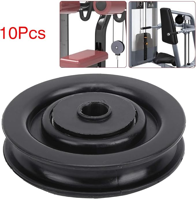 Keenso 10 Pcs 75mm/90mm Universal Nylon Bearing Pulley Wheel Fitness Hoisting Equipment for Cable Machine Gym Equipment