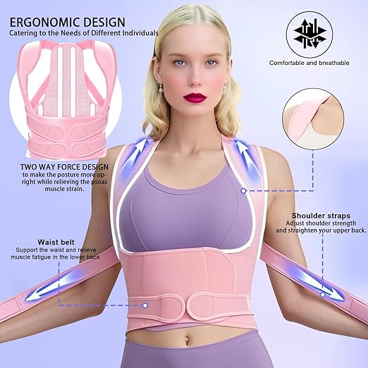 Back Brace Posture Corrector for Women,Adjustable Full Back Brace and Shoulder Straightener,for Back Pain Relief,Hunchback Correction,Scoliosis,Posture Trainer