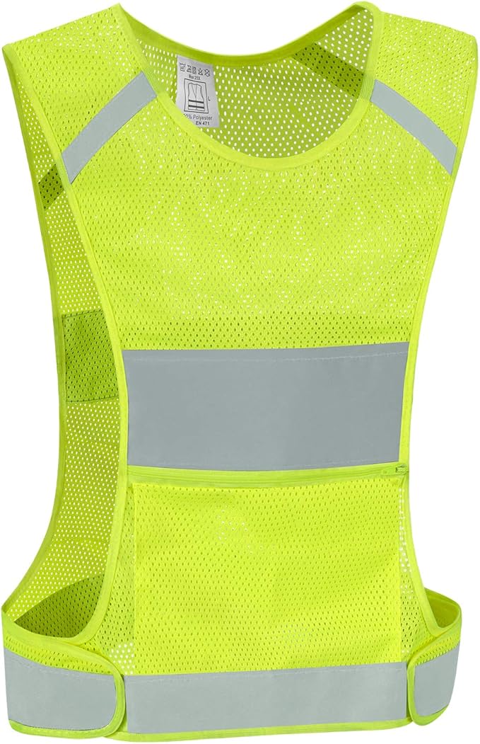 Reflective Vest Safety Running Gear with Pocket,High Visibility for Running,Biking,Walking,Women & Men