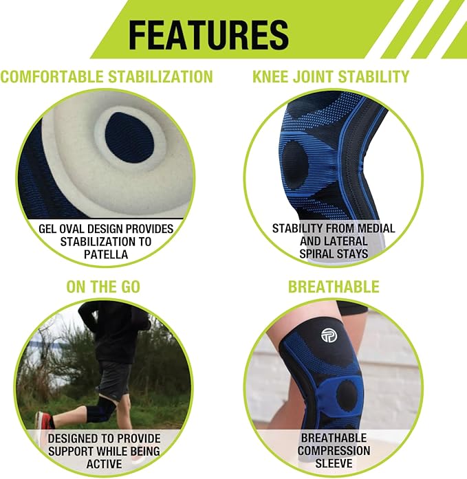 Pro-Tec Gel Force Knee Support, Knee Brace, Compression Sleeve, Knee & Joint Support, Patellar Tracking, Ligament Support, Tendinitis, Knee Stability, Chondromalacia, Easy to Use, Size Small