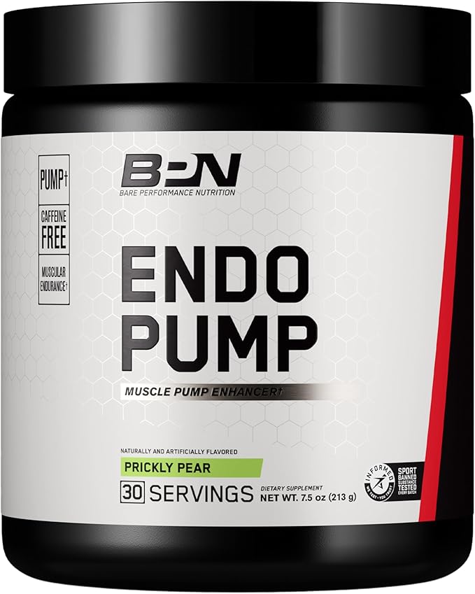 BARE PERFORMANCE NUTRITION BPN Endo Pump Pre-Workout Muscle Pump Enhancer, Increased Blood Flow/Oxygen Transport to Muscles, Prickly Pear