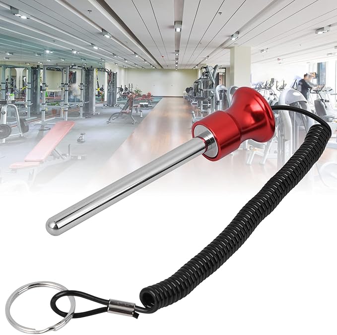 Weight Stack Pin, Aluminium Alloy Head Magnetic Weight Stack Pin with Pull Rope Weight Pin Strength Training Equipment Physical Exercise Fitness Accessories