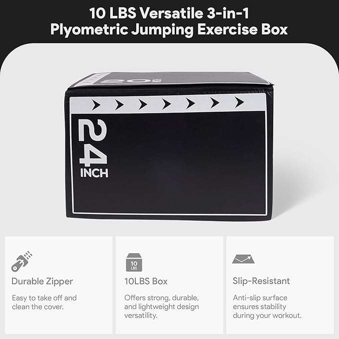 BalanceFrom Plyo Jumping Exercise Box, Home Gym Workout Trainer, Multiple Options