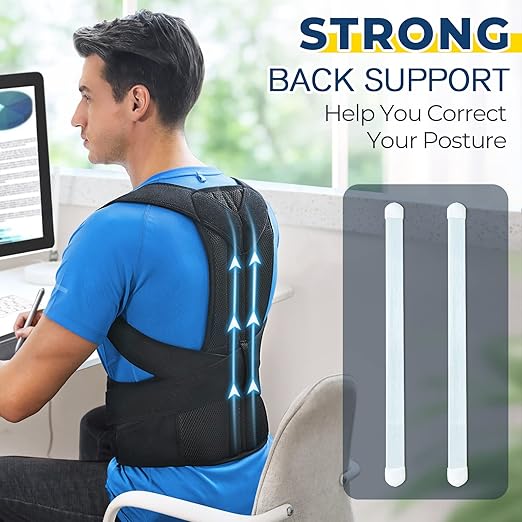 Back Brace Posture Corrector for Women and Men, Back Braces for Upper and Lower Back Pain Relief, Adjustable and Fully Back Support Improve Posture and Lumbar Support(S, 26"-30" Waist)