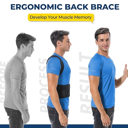 Back Brace Posture Corrector for Women and Men, Back Braces for Upper and Lower Back Pain Relief, Adjustable and Fully Back Support Improve Posture and Lumbar Support(M, 30"-35.5" Waist)