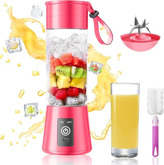 Personal Blender for Shakes and Smoothies - 2025 Upgraded 14 Oz Portable Blender with 6 Blades, Cordless & Type-C USB Rechargeable, BAP Free Juice Cup Freshly Squeezed for Picnic/Sprots