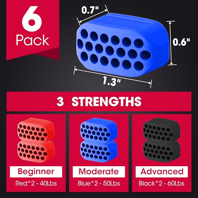 CXYARY 6PCS Jaw Exerciser for Men & Women 3 Resistance
