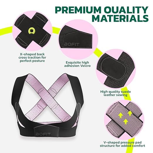 Posture Corrector for Women with X-Shaped Biomechanical Design, Comfort Fit Back Brace, Improves Posture, Corrects Hunchback, Relieves Neck, Shoulder, Upper Back Pain, Invisible Under Clothes L