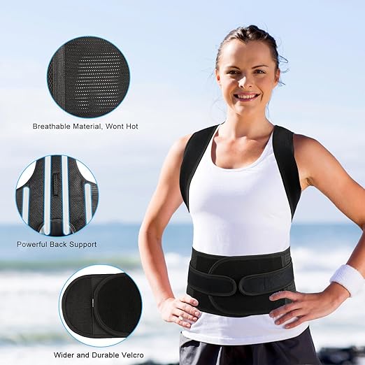 PAZAPO Posture Corrector for Men and Women - Back Brace Full Back Support Straightener for Hunchback - Upper and Lower Lumbar to Relieve,XX-Large(42-48 Inches)