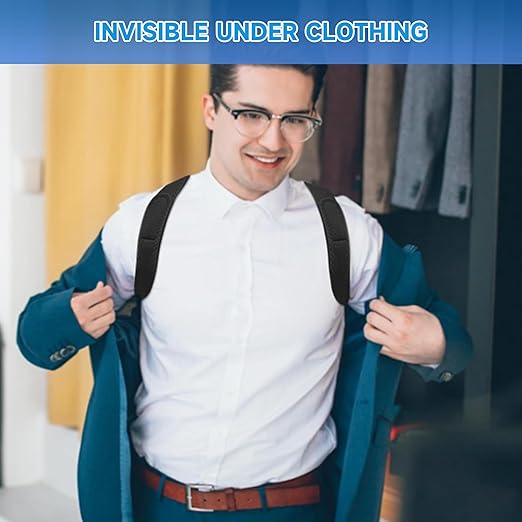 Back Straightener Posture Corrector for Women and Men, Adjustable Back Posture Corrector for Back Support, Upper Back Brace Shoulder Straightener for Women, Black M