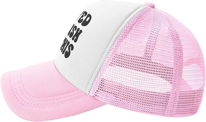 Put It On My Husband's Tab Drinking Trucker Hat - Funny Pink Trucker Hat for Women and Men